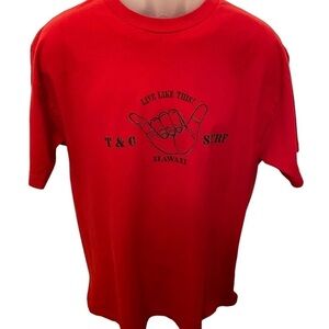T&C Surf  Designs Hawaii “Live Like This” Aloha Hawaii Tee Shirt Men L Large